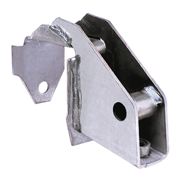2 SUPPORT DE CHASSIS D'AUTOMOBILE - Une entretoise métallique utilisée pour renforcer un cadre rectangulaire creux est soudée au support qui s'insère dans le cadre d'un châssis d'automobile.
